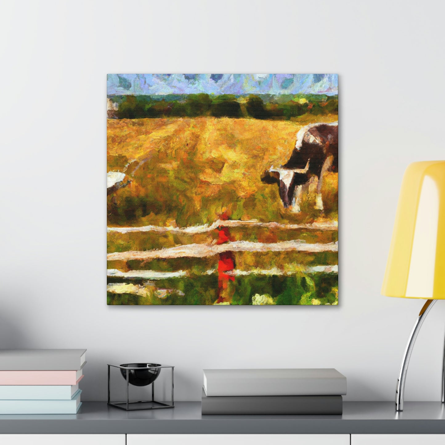 Cow On Pastureland - Canvas