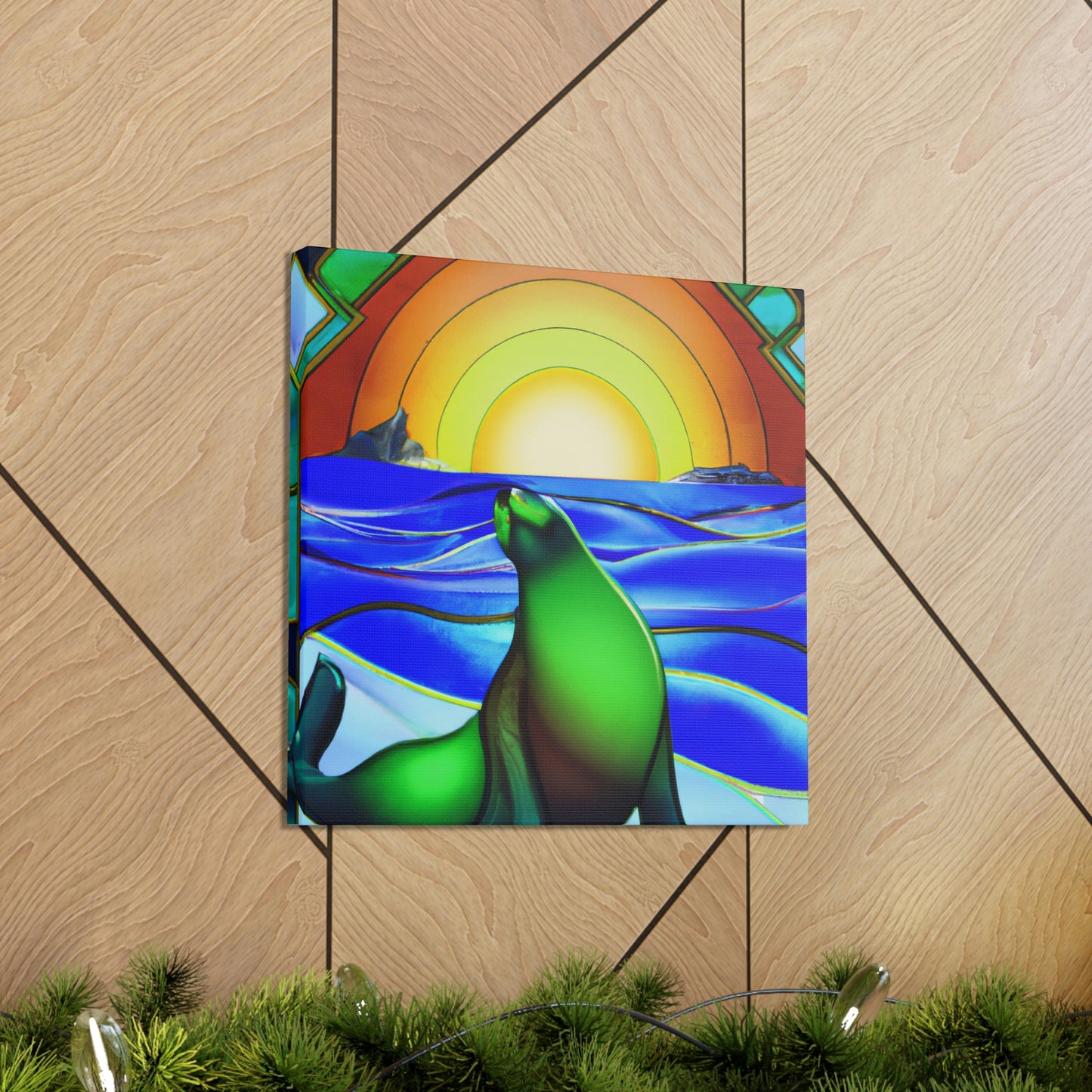 "Serene Sea Lion Sleek" - Canvas