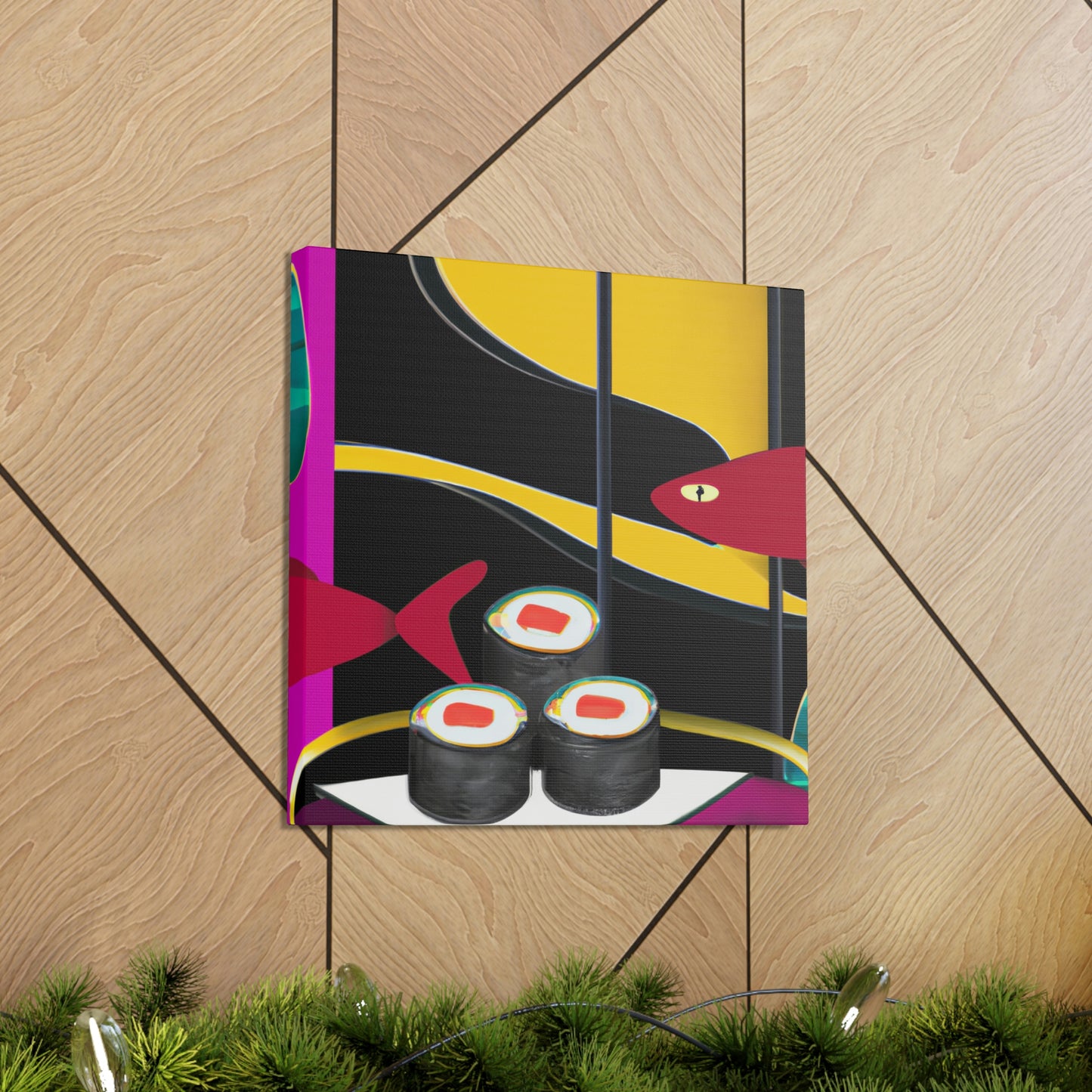 "Rolling Wave of Sushi" - Canvas