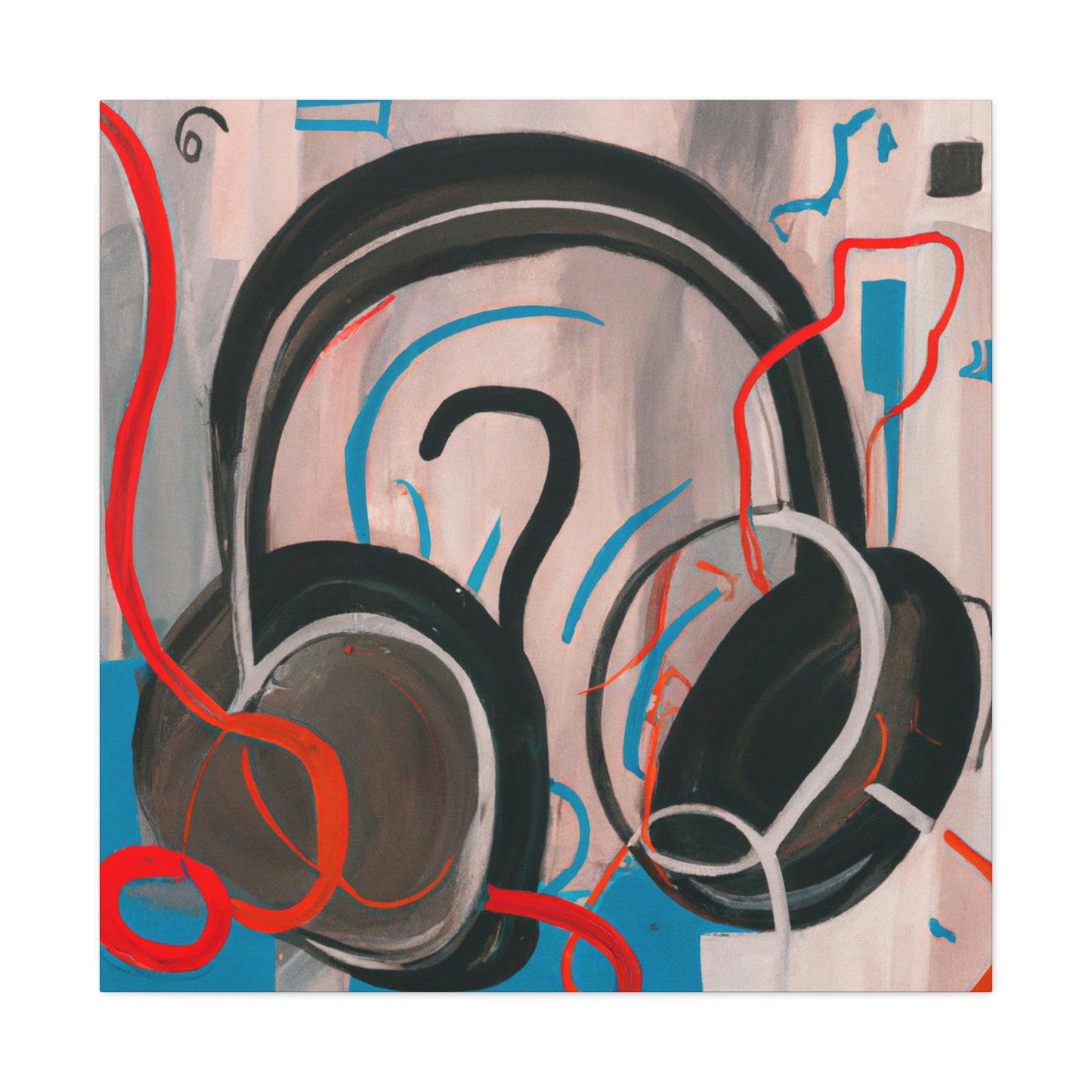 Headphones in Expressionism - Canvas