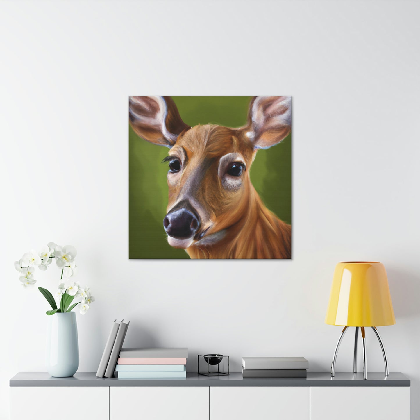 "Whitetail Deer in Snow" - Canvas