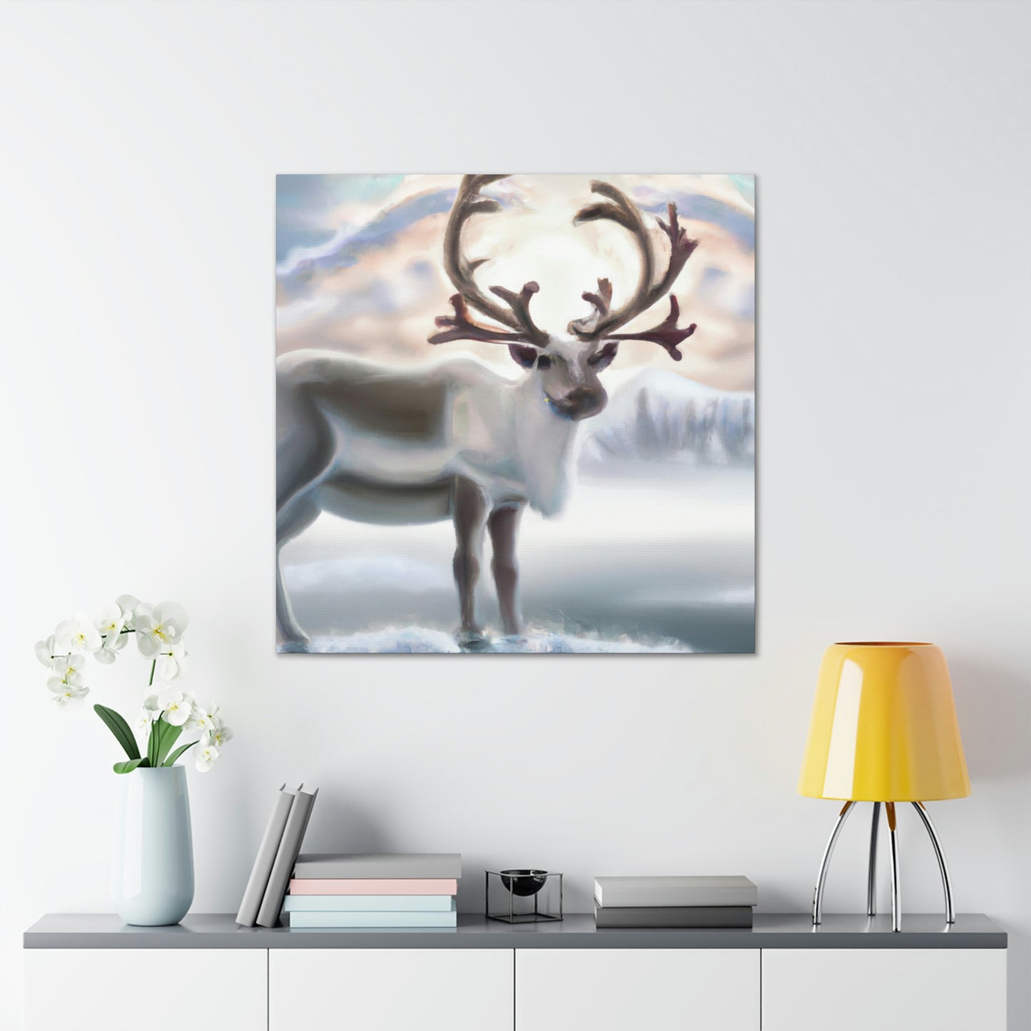 Reindeer in Moonlight - Canvas