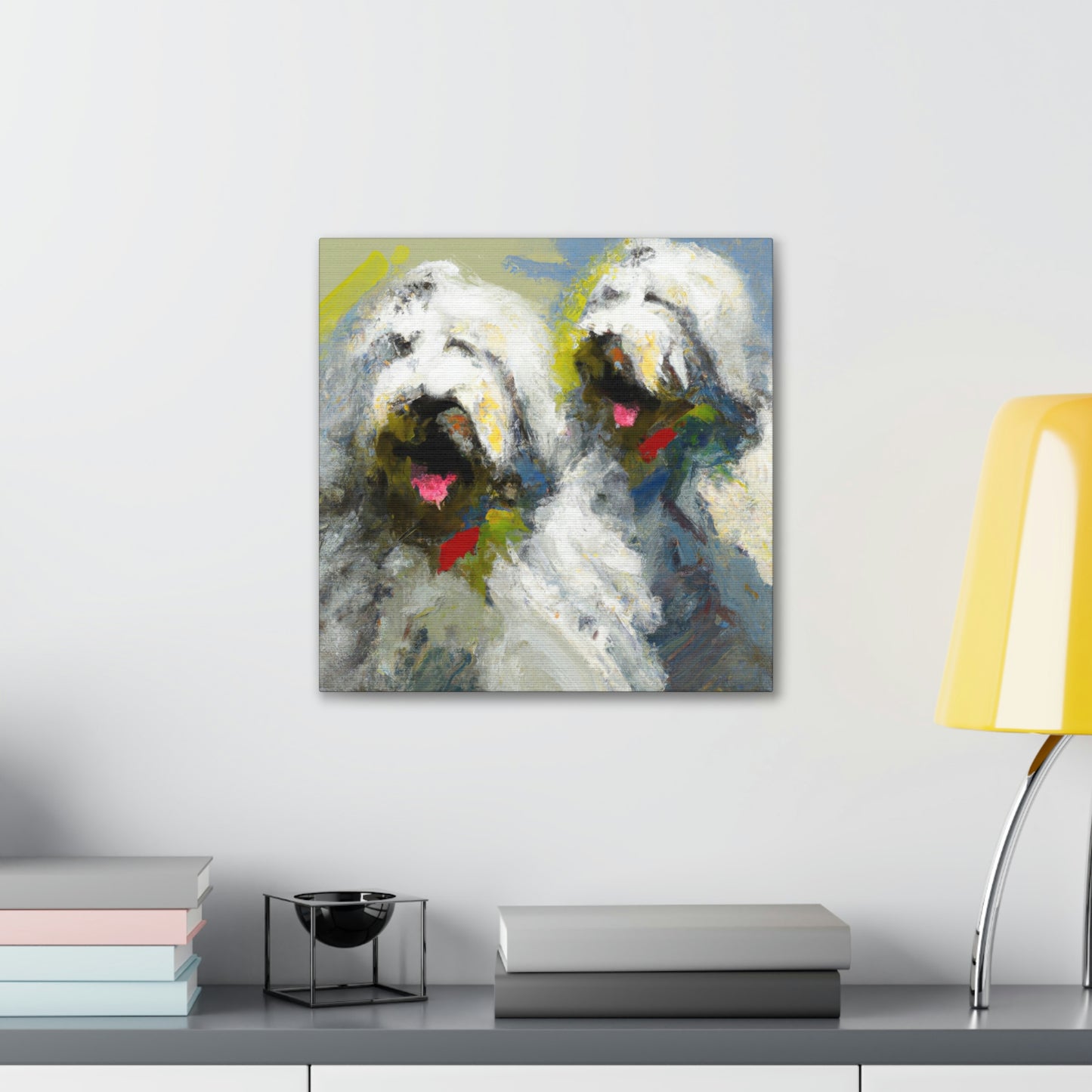 "Old English Sheepdog Dream" - Canvas