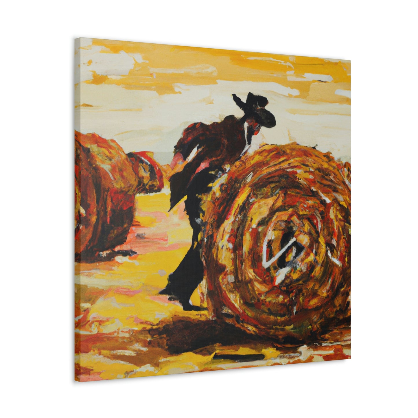 "Hay Bale Harmony 1941" - Canvas