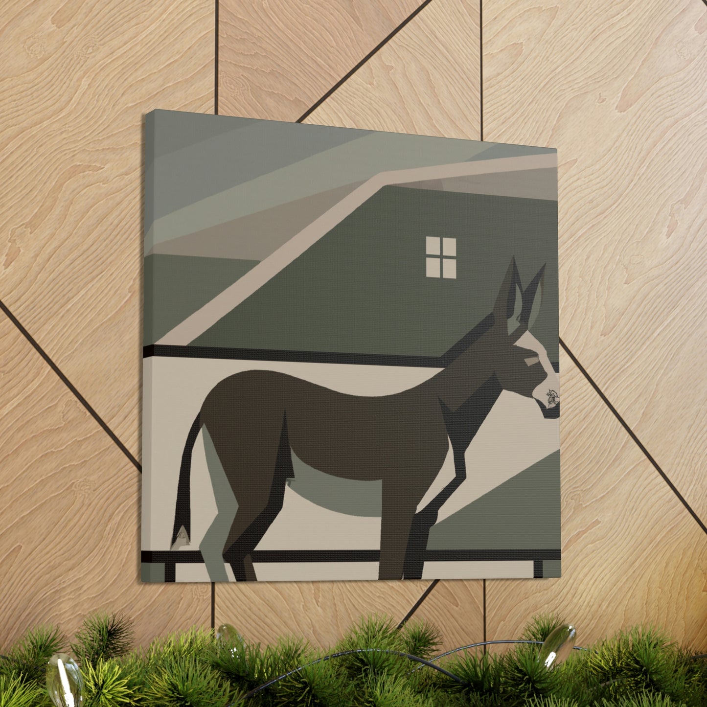 "Mules in Moonlight Deco" - Canvas