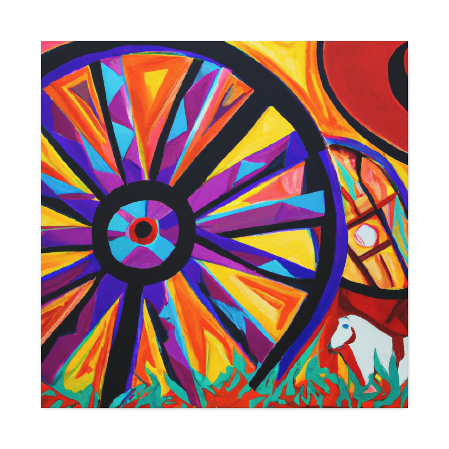 "Wagon Wheel Symphony" - Canvas