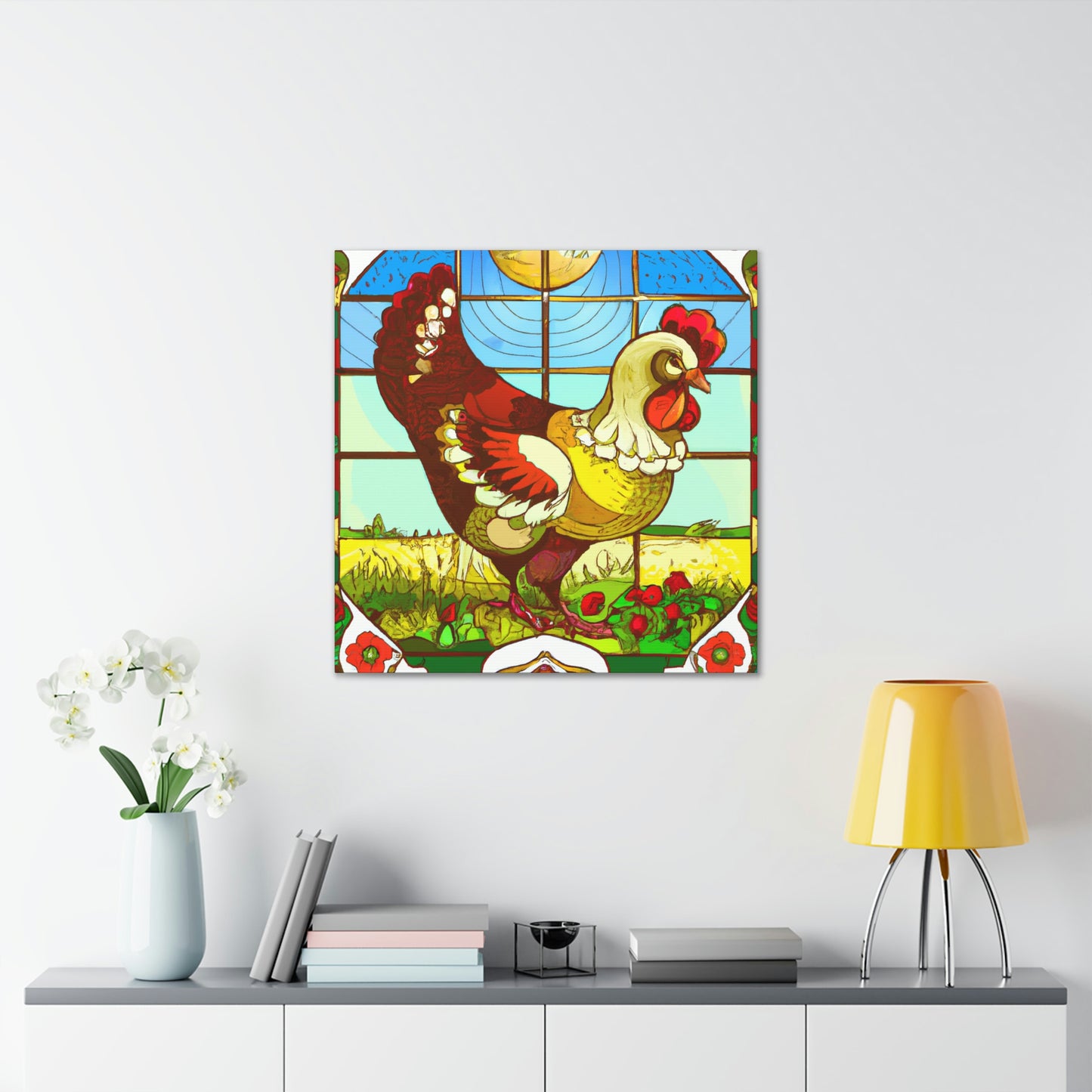 "Chickens in Art Nouveau" - Canvas