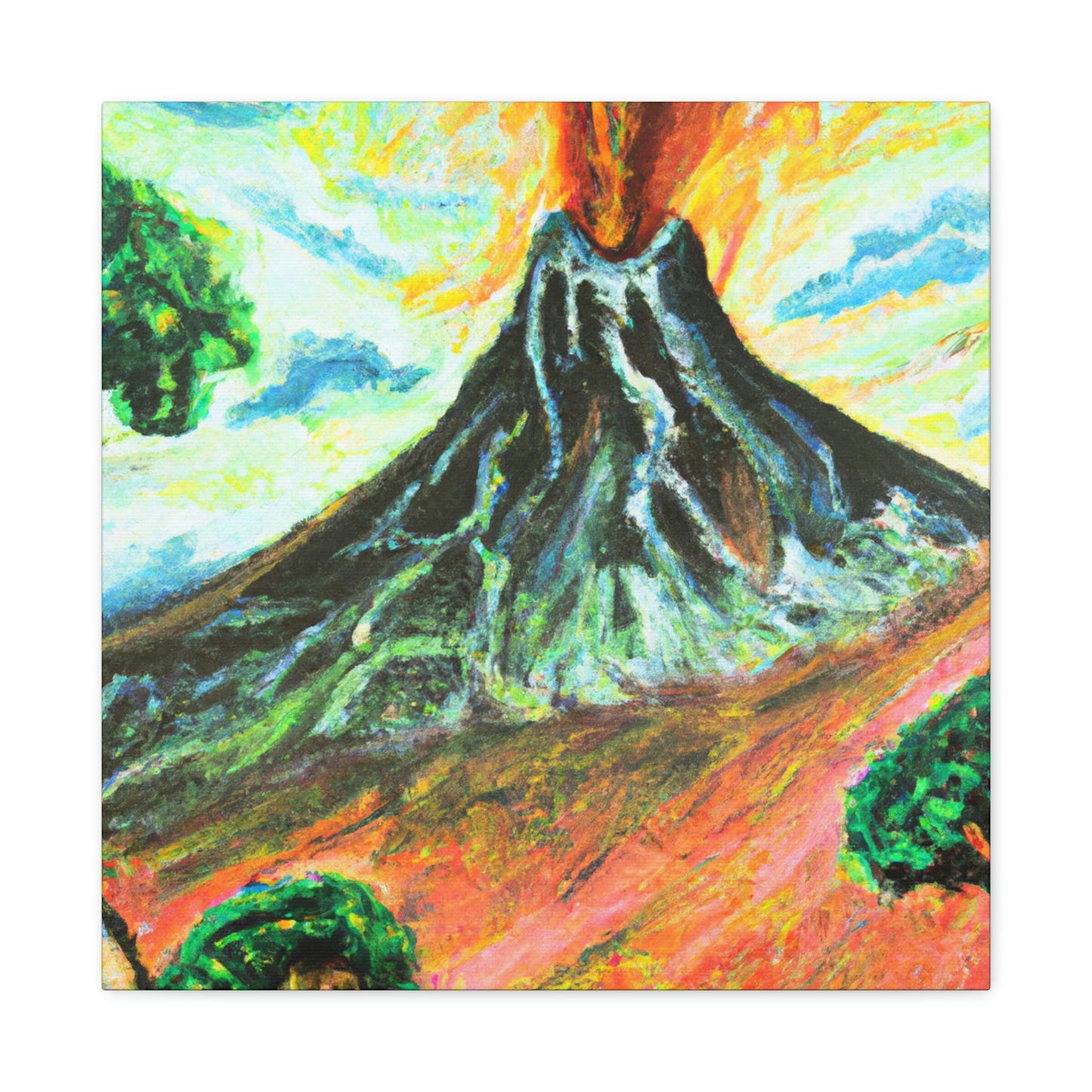 "Volcano Erupts Wildly" - Canvas