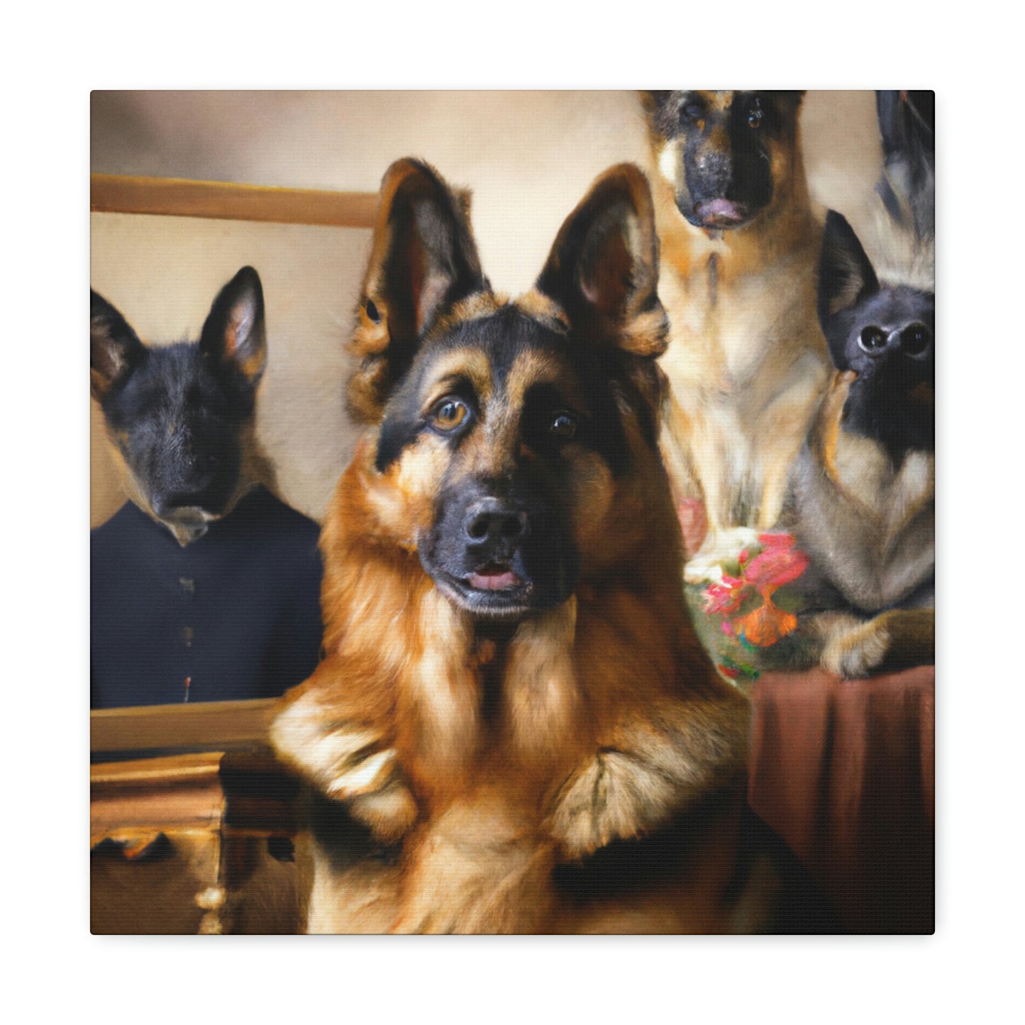 "German Shepherd Reflection" - Canvas