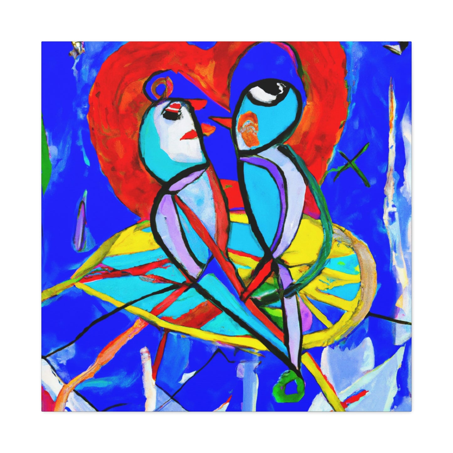 "Lovebirds On A Wire" - Canvas