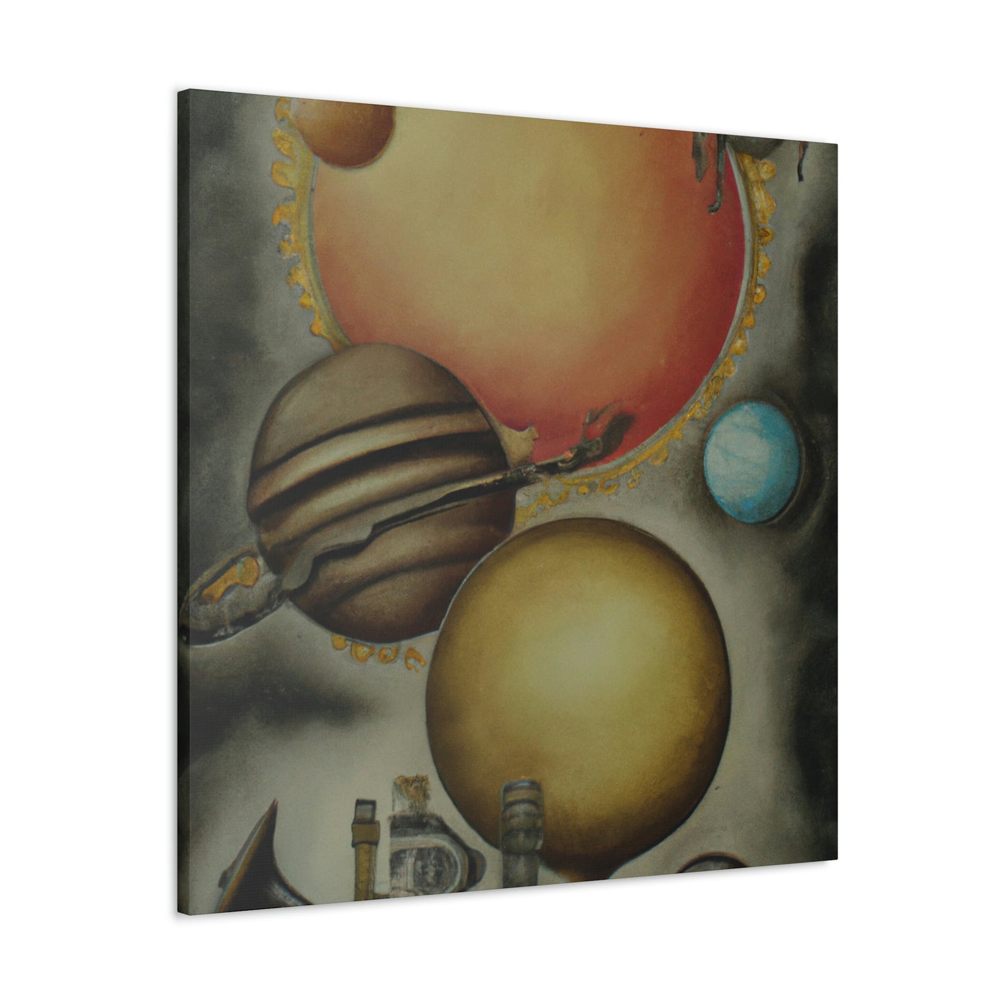 Steampunk Planets Violet - Canvas