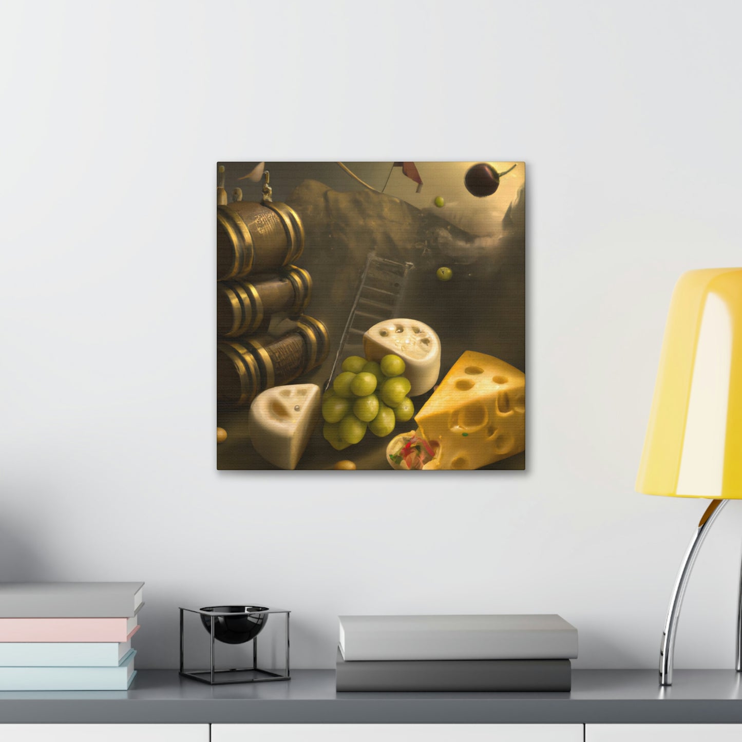 "Cheese Grapes Steampunk" - Canvas