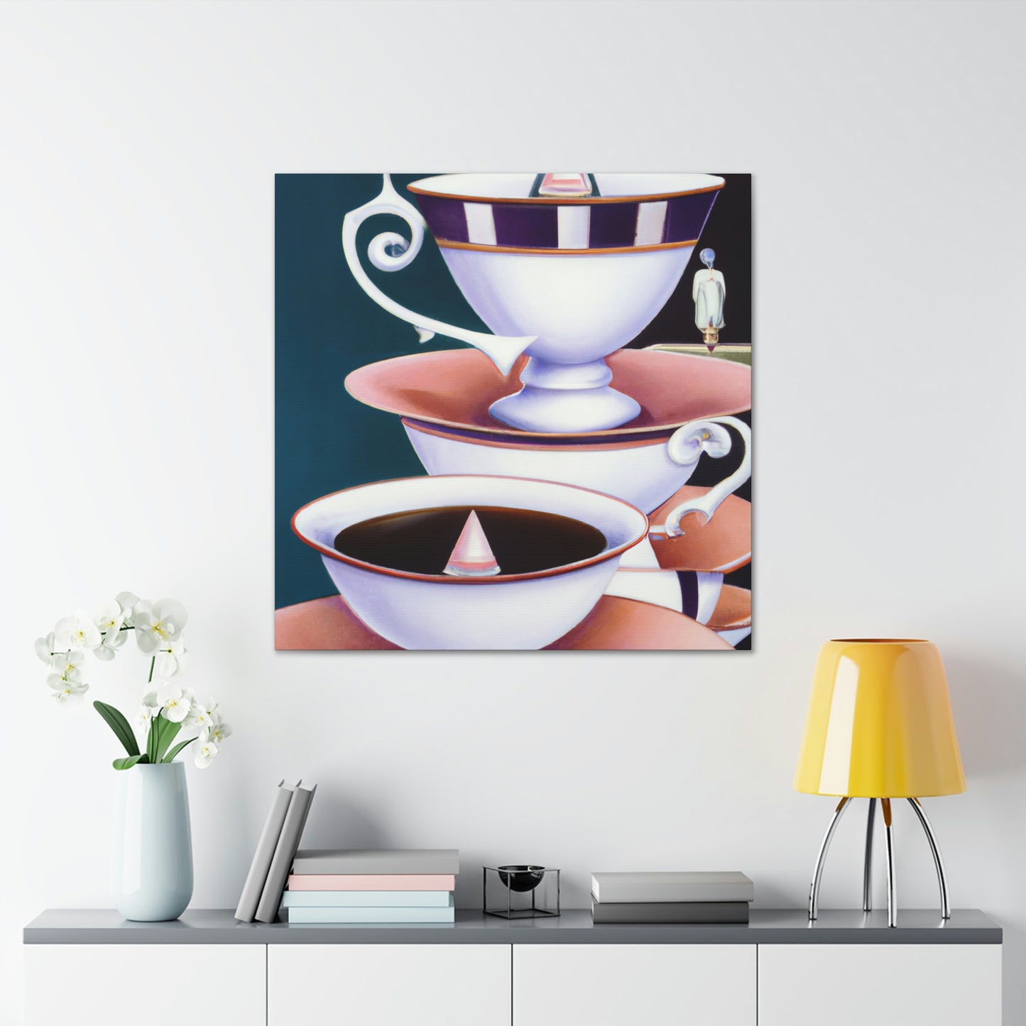 "Cups of Steamy Joy" - Canvas