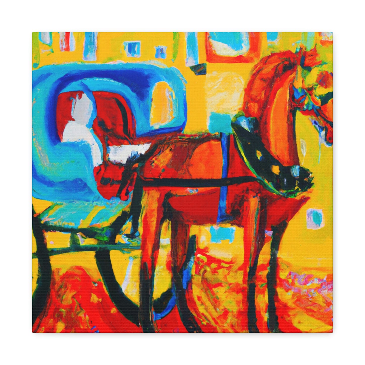 "Horse Drawn Carriage Ride" - Canvas