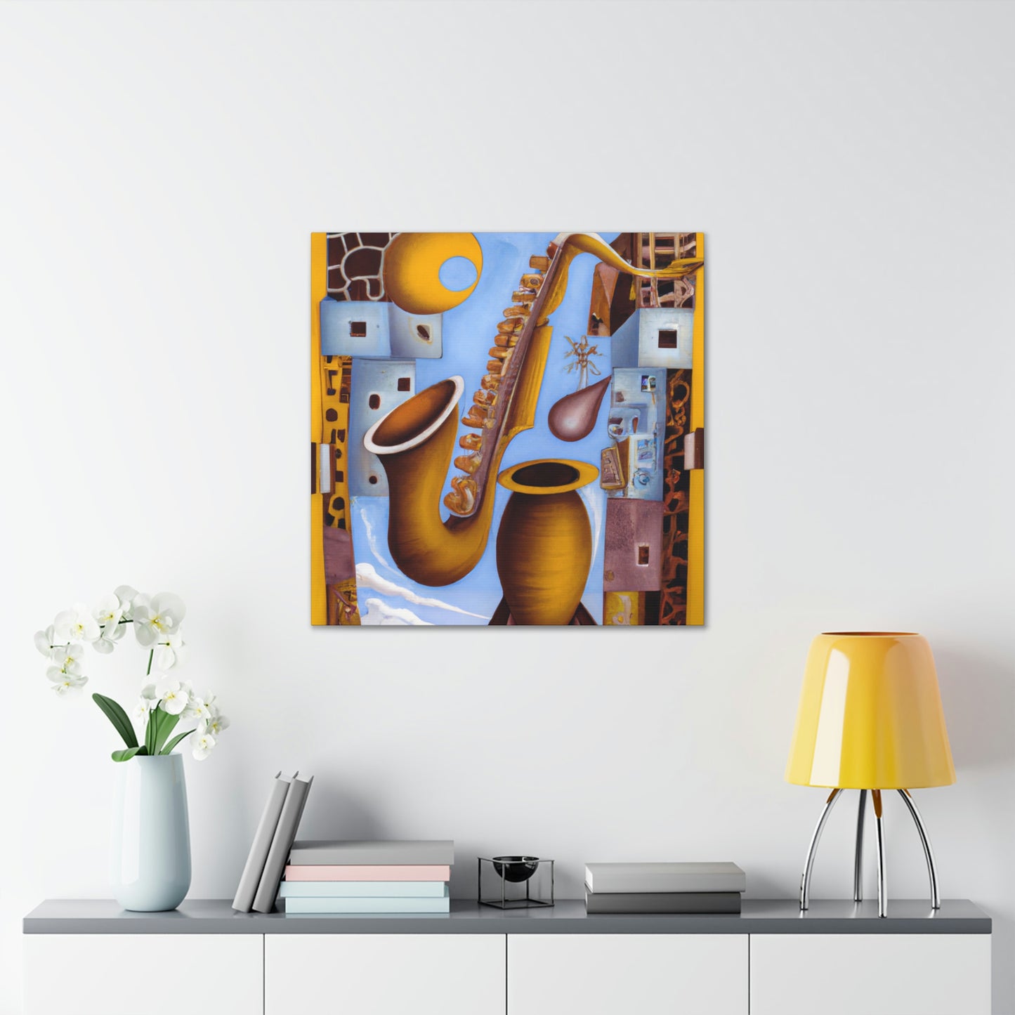 Saxophone in Spirals - Canvas