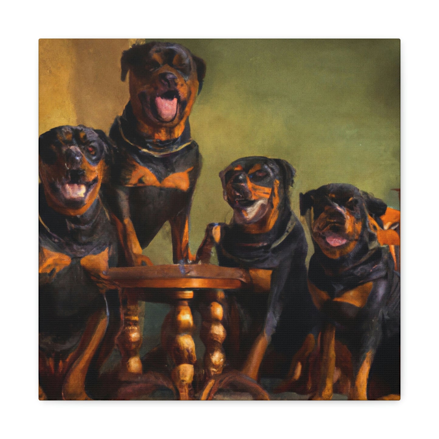 A Rottweiler's Regard - Canvas