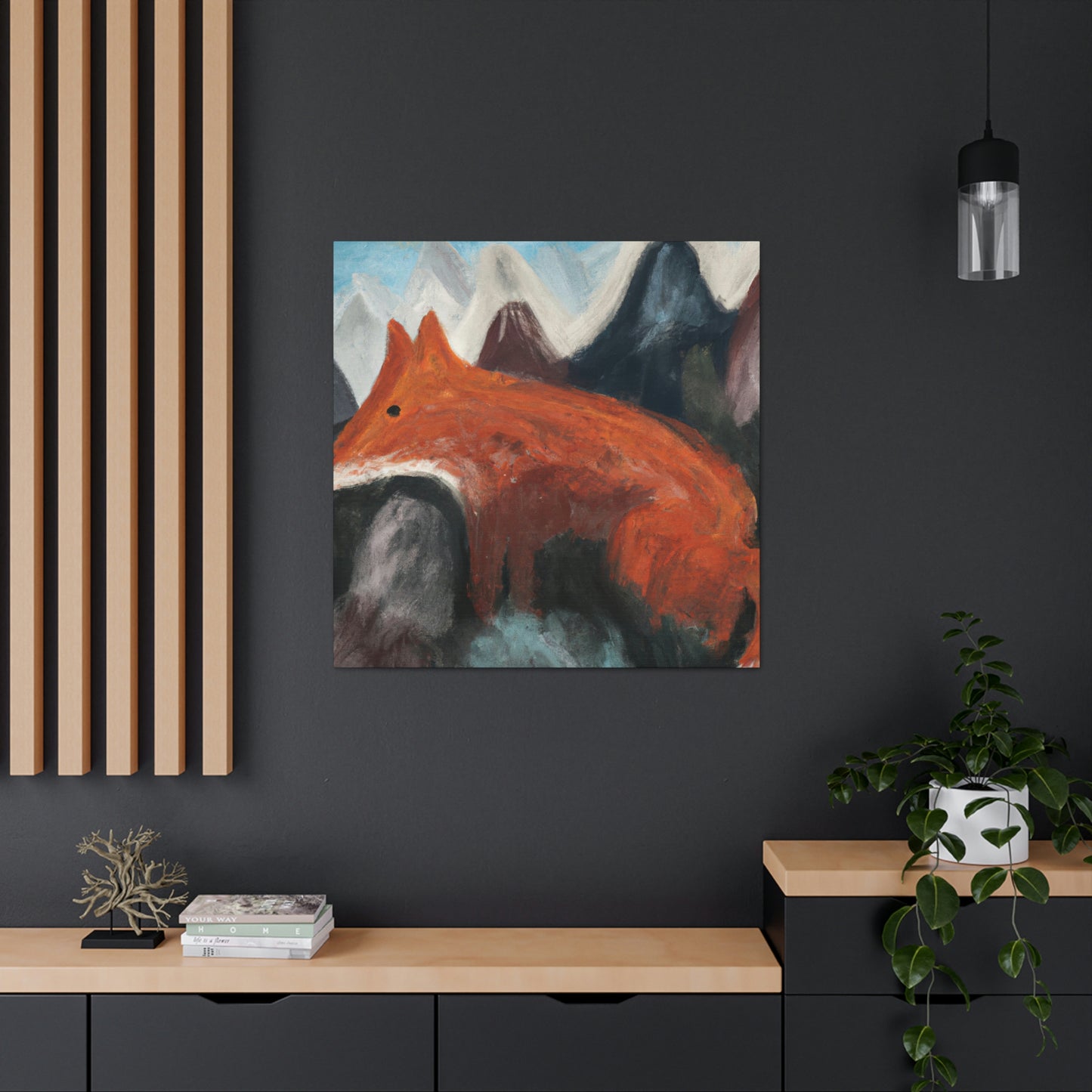 Fox in Moonlight Glow - Canvas