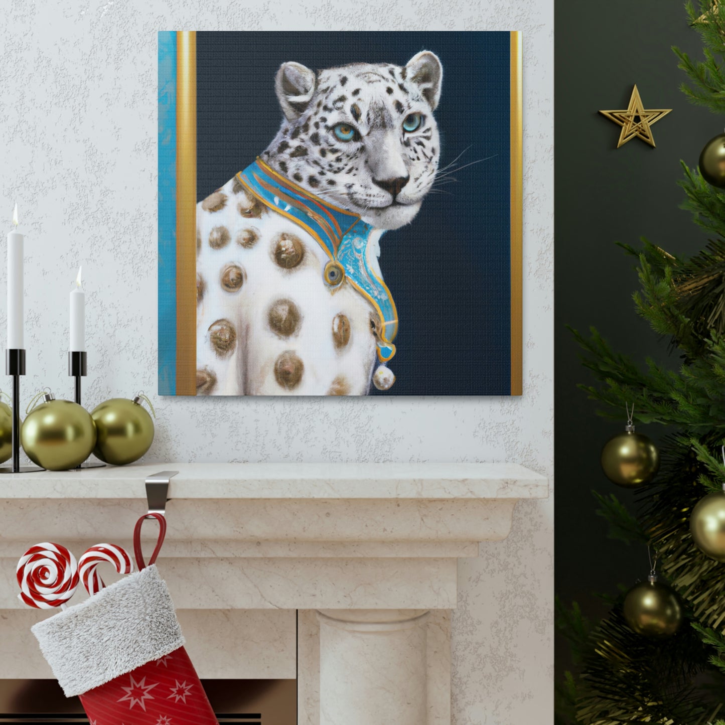 "Snow Leopard Sparkles Bright" - Canvas