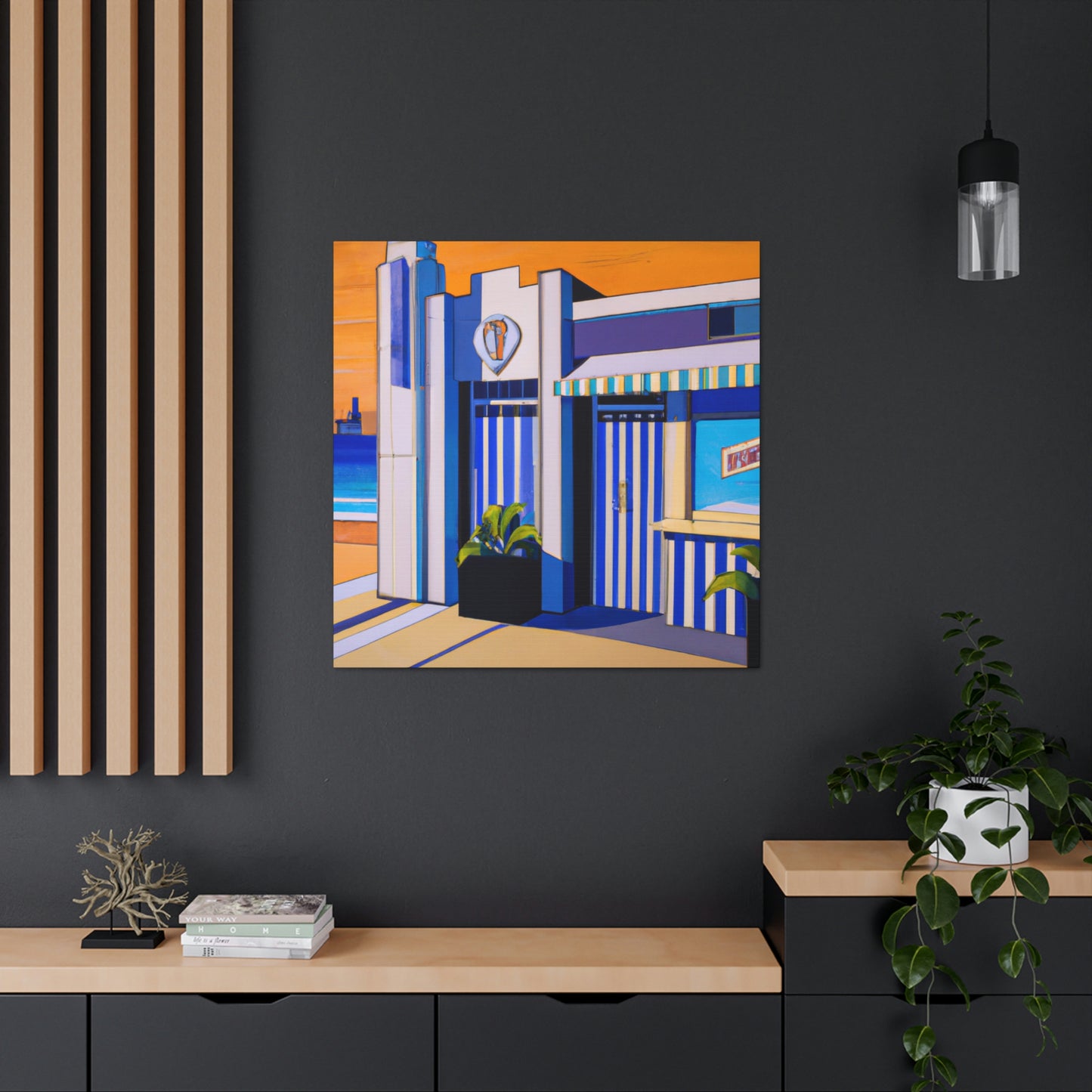 "Oceanic Art Deco Gem" - Canvas