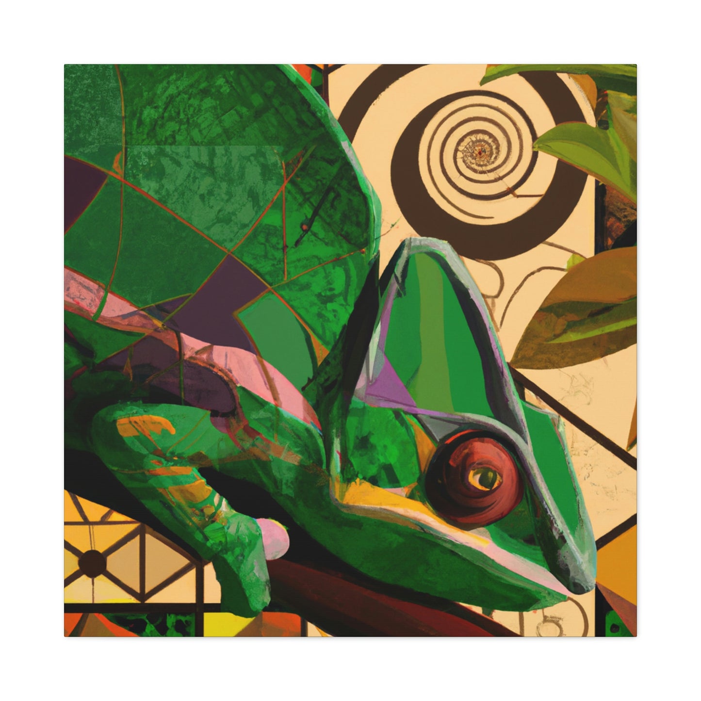 Muted Chameleon Embrace - Canvas