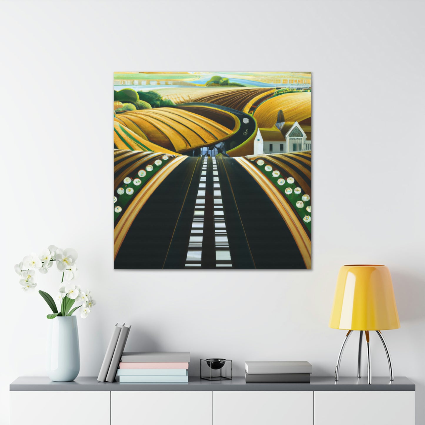 "Country Road in Art Deco" - Canvas