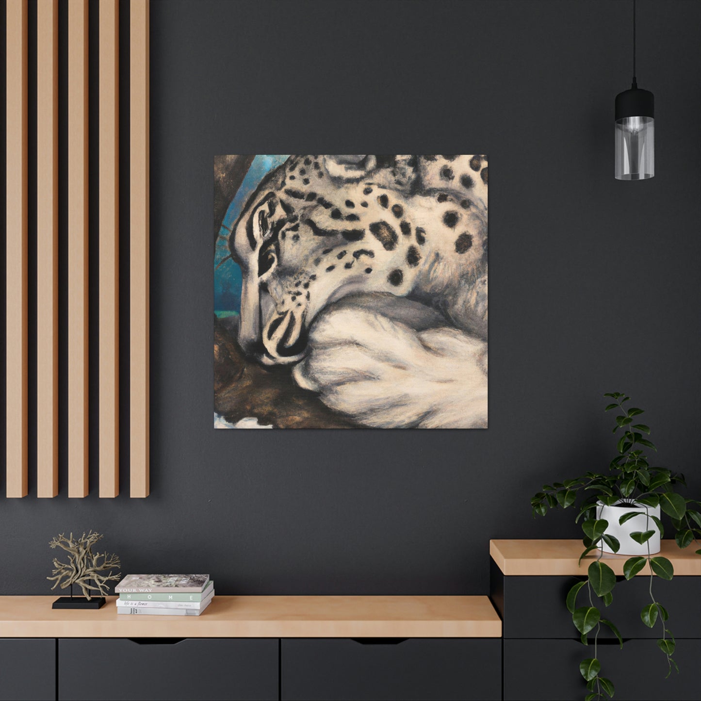 Snow Leopard Silhouette - Canvas