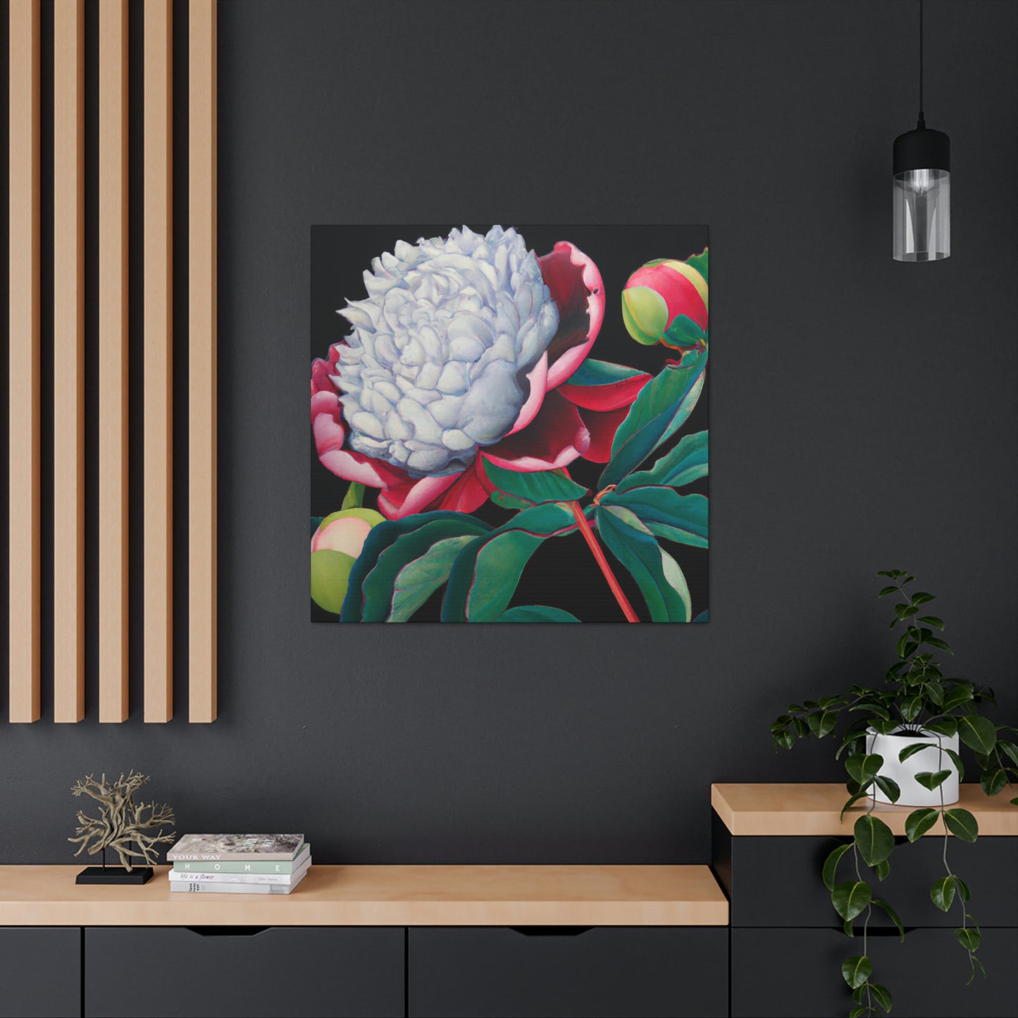 "Flamboyant Peony Bloom" - Canvas