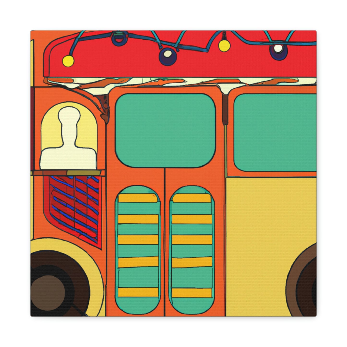 "Bus In Art Deco" - Canvas