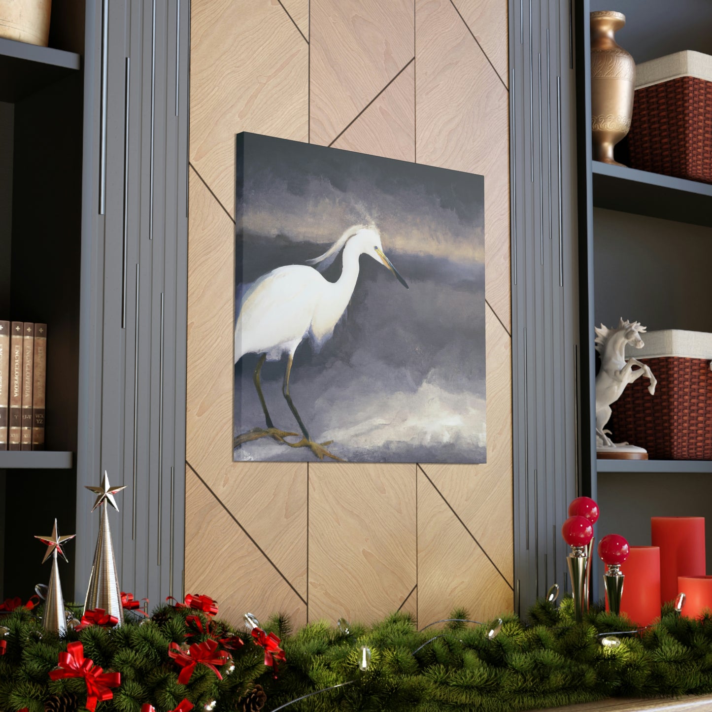 "Whiteness of Egret Winter" - Canvas