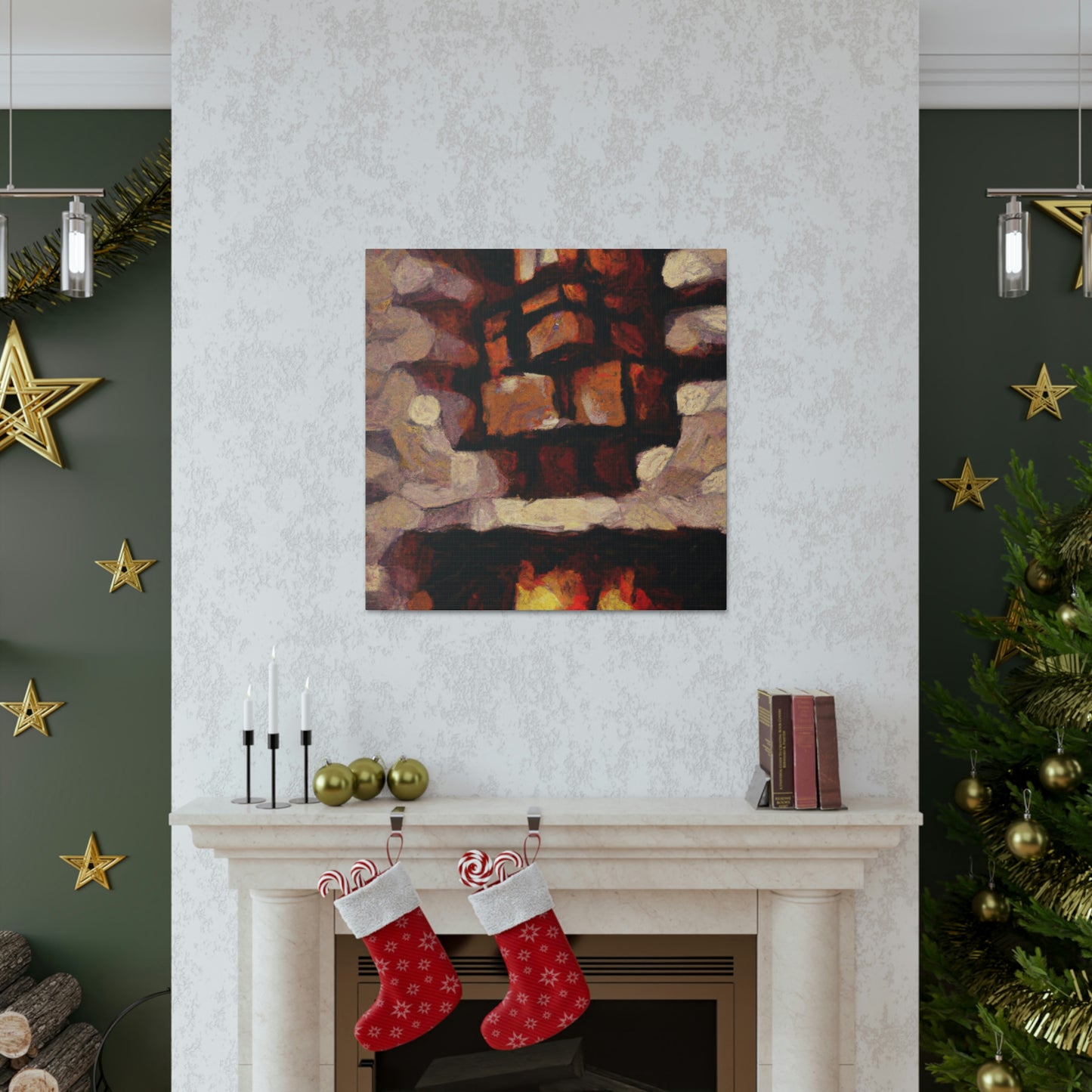 Fiery Hearth Embers - Canvas