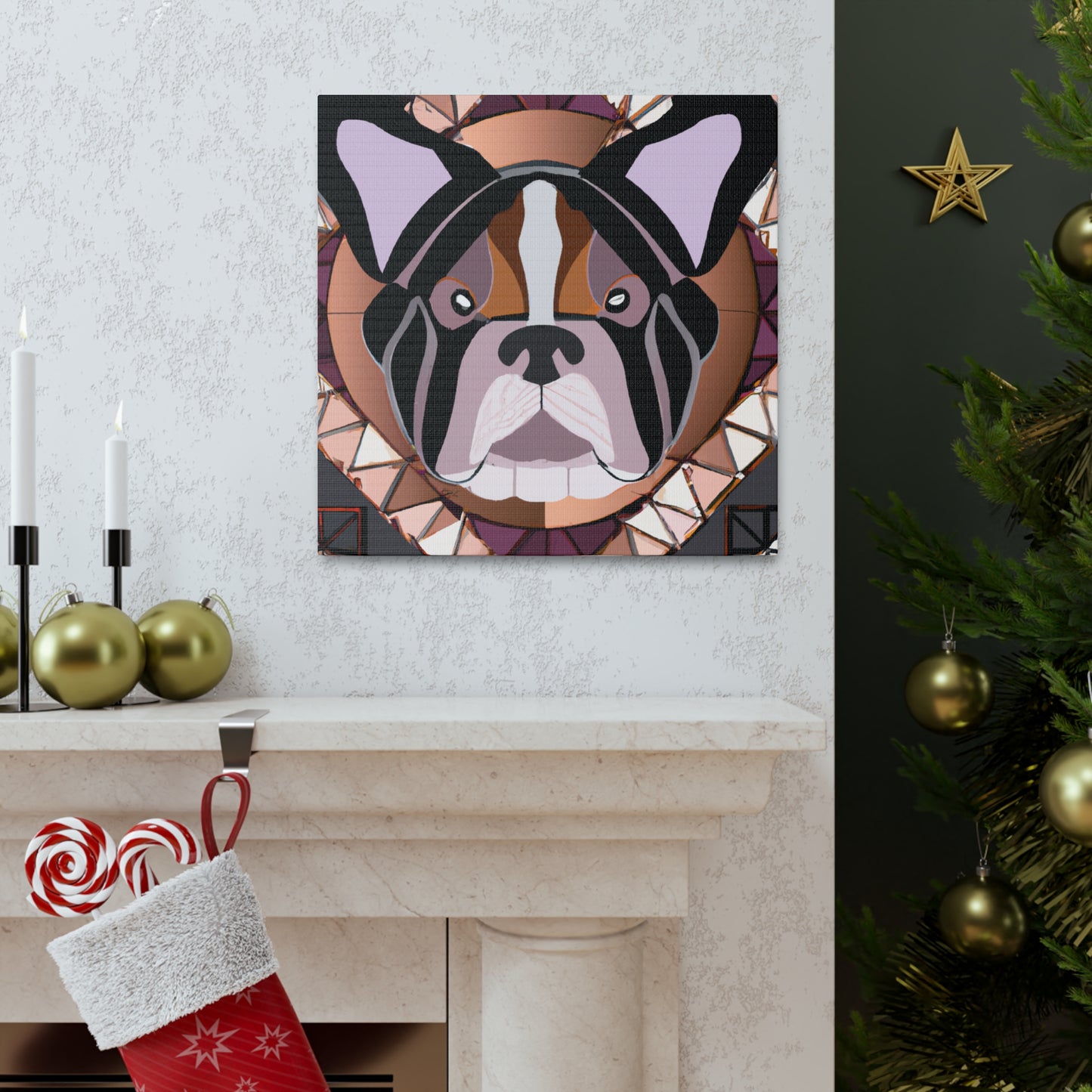 "Bulldog in Art Deco" - Canvas