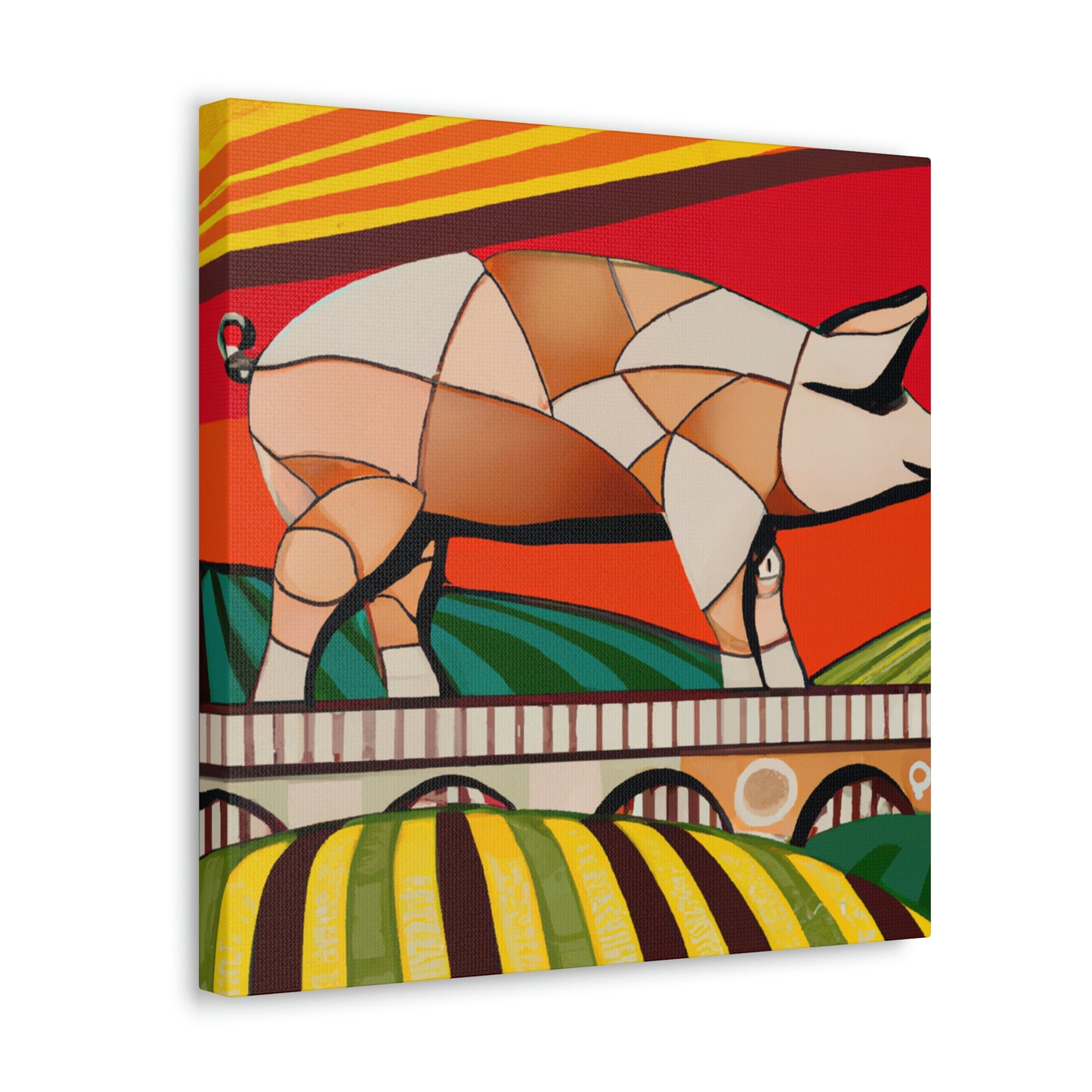 "Pig in Pinstripe Suits" - Canvas