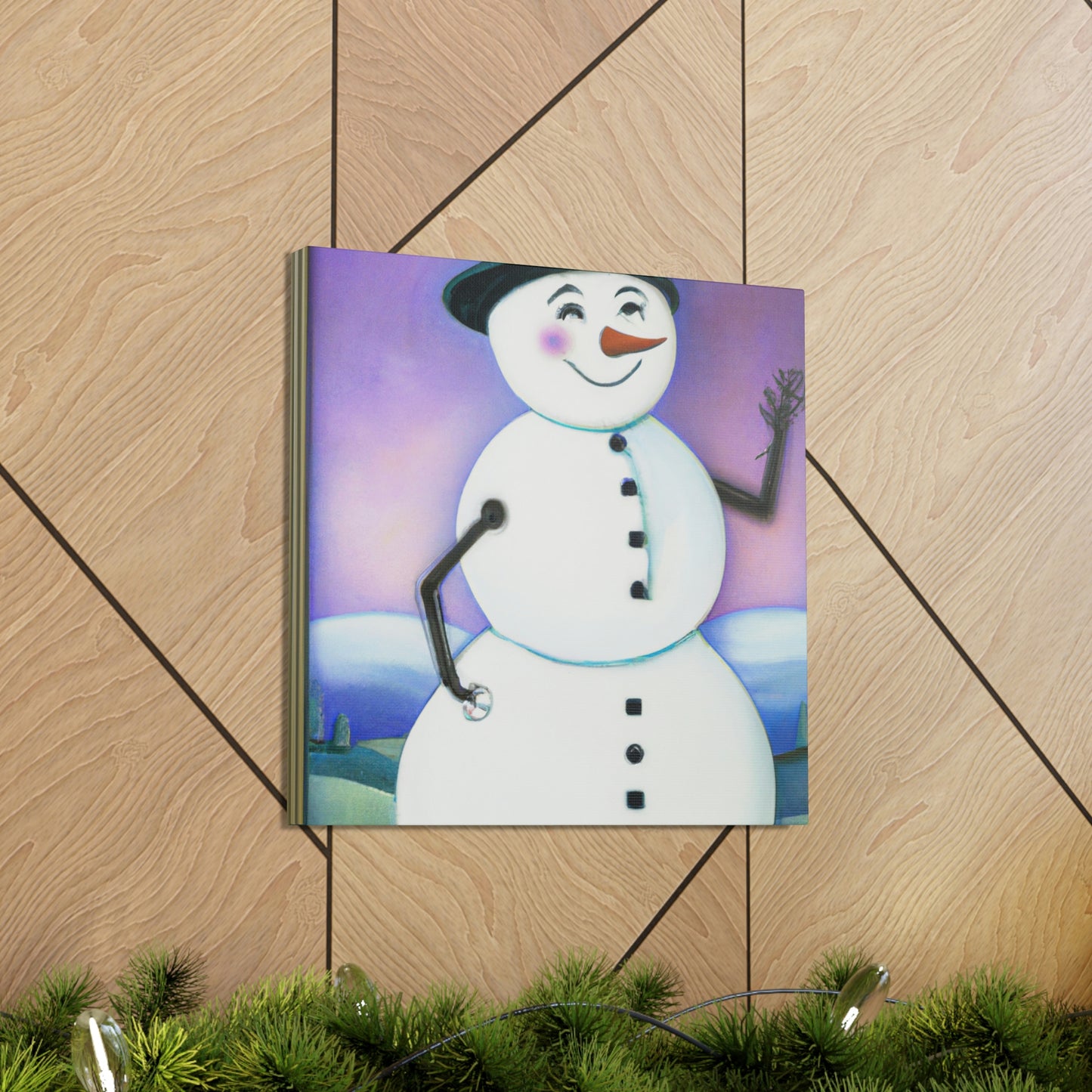 Chilling Art Deco Snowman - Canvas