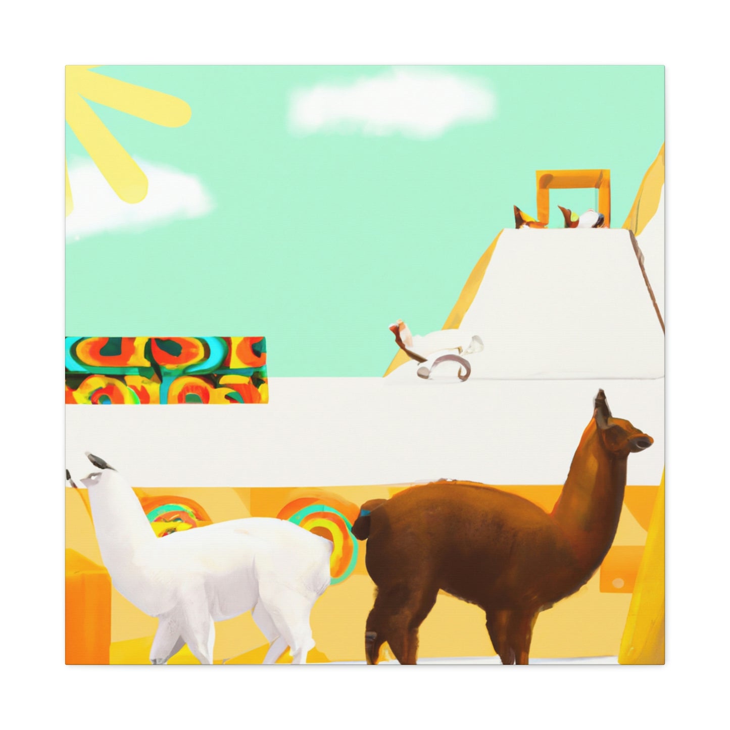 Llama in Art Deco - Canvas