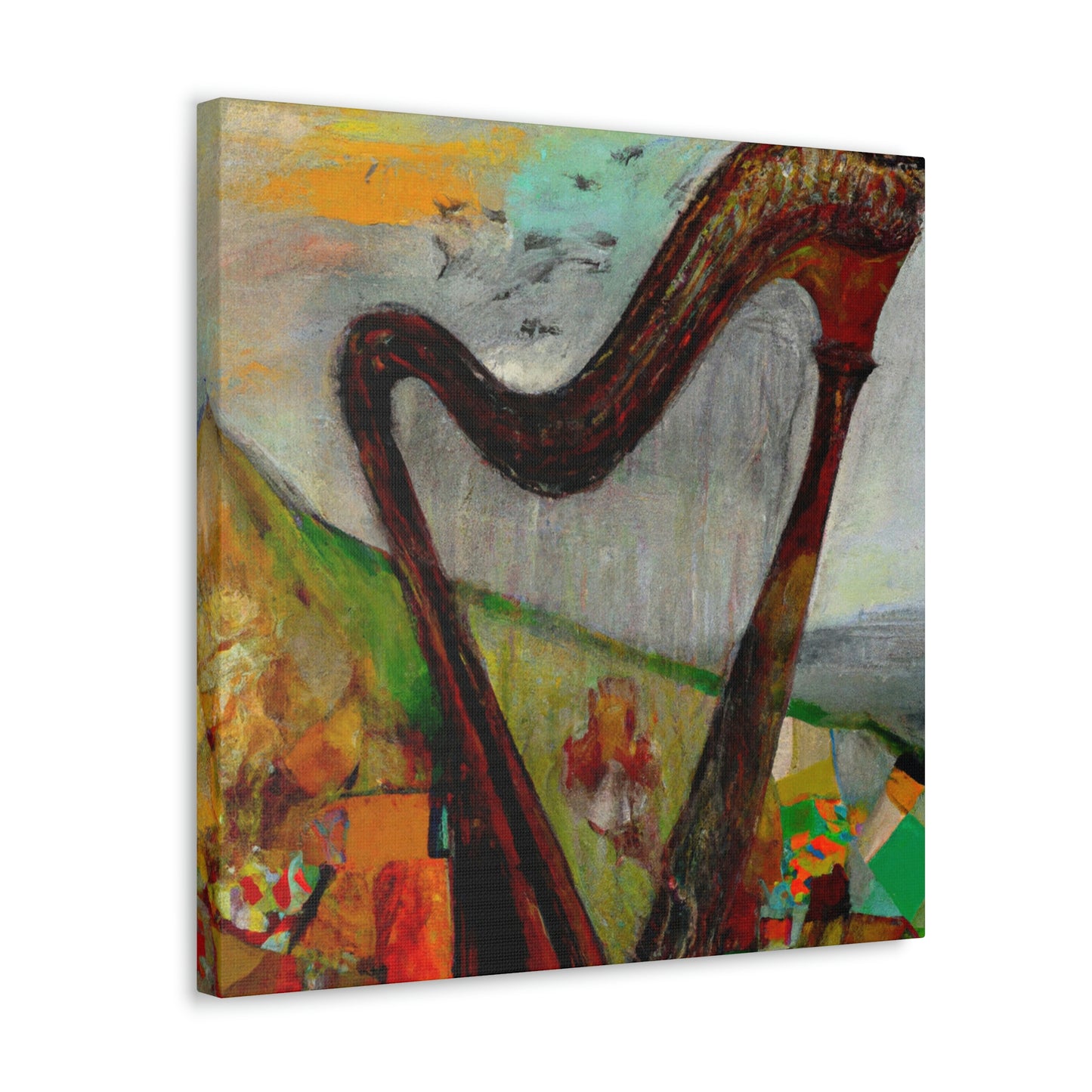 "Harp in Harmonious Colors" - Canvas