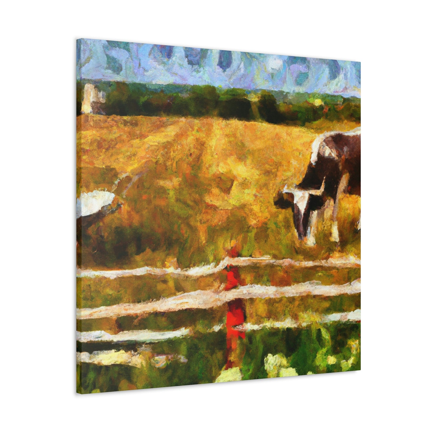 Cow On Pastureland - Canvas