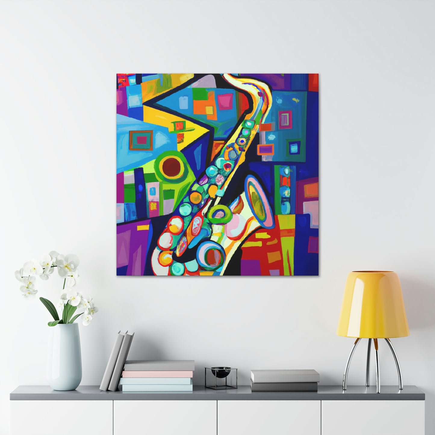 Saxophone in Blue Hues - Canvas