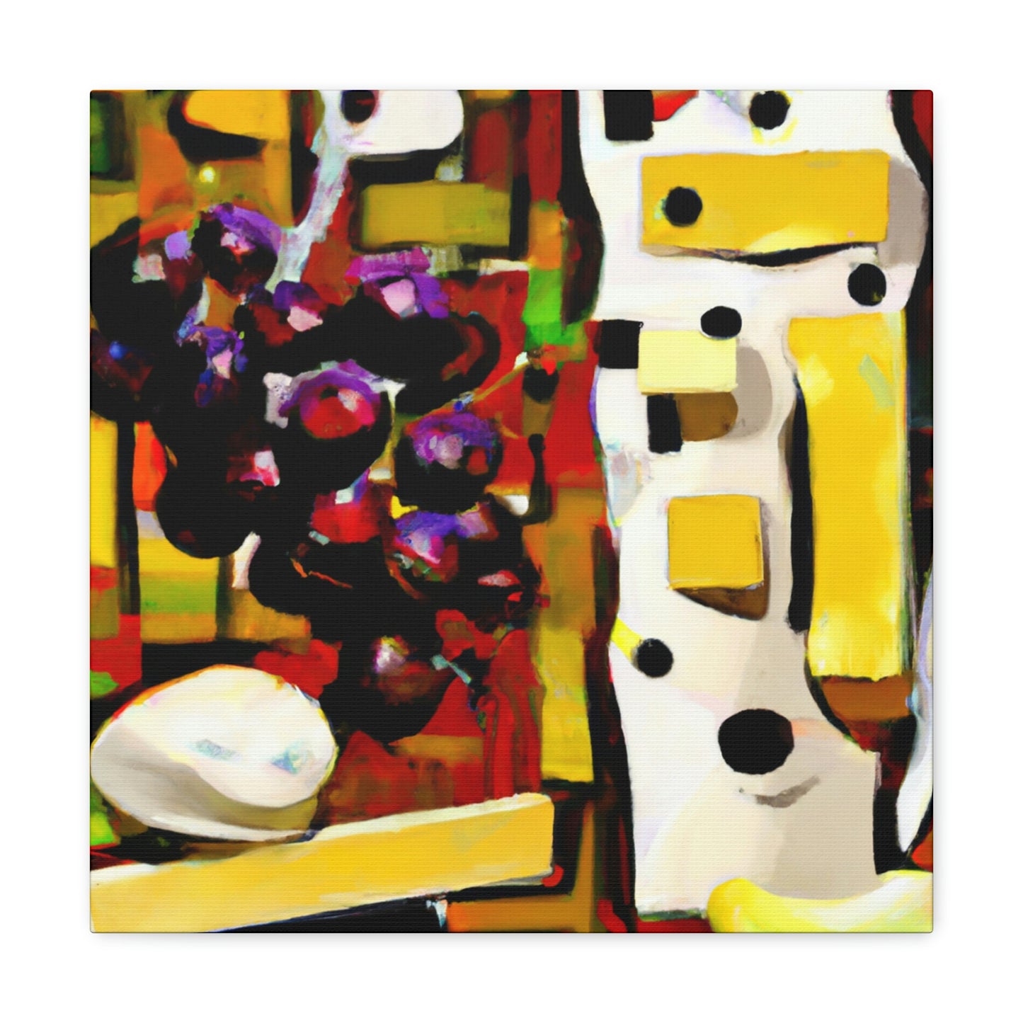 "Cheese and Grapes Collage" - Canvas