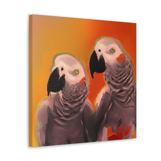 "African Greys Abound" - Canvas