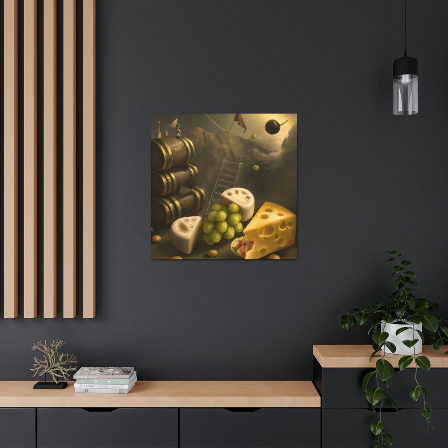 "Cheese Grapes Steampunk" - Canvas