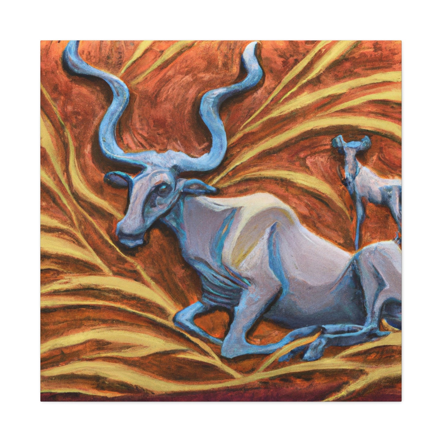 Wildebeest in Deco - Canvas