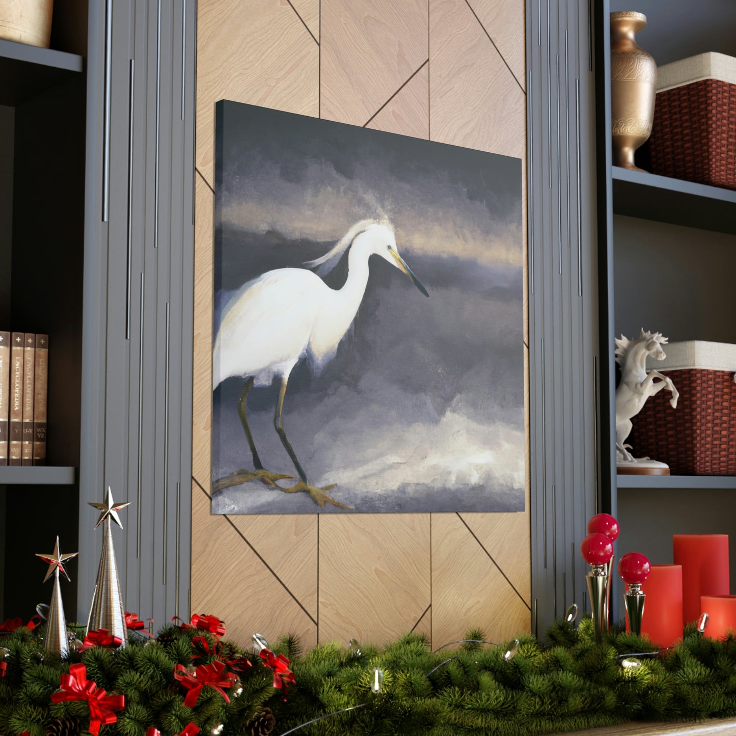 "Whiteness of Egret Winter" - Canvas