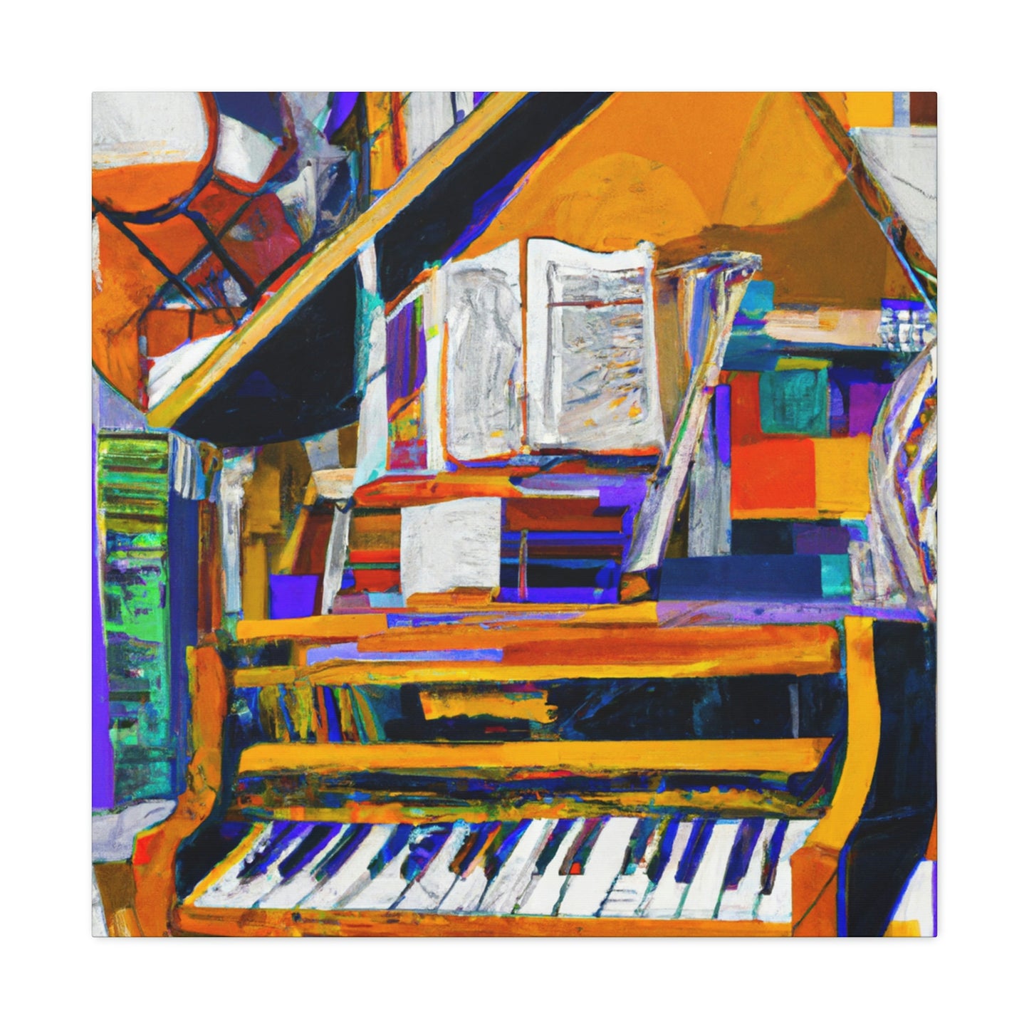 "Piano's Musical Reflection" - Canvas