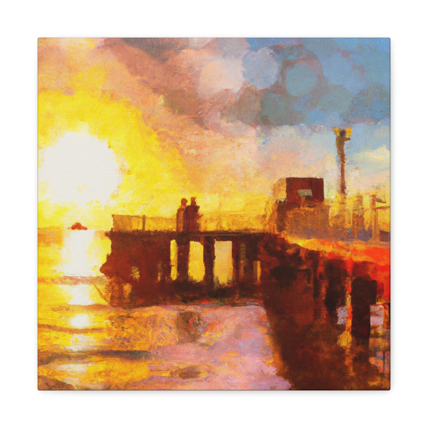 Pier Sunlit Reflection - Canvas