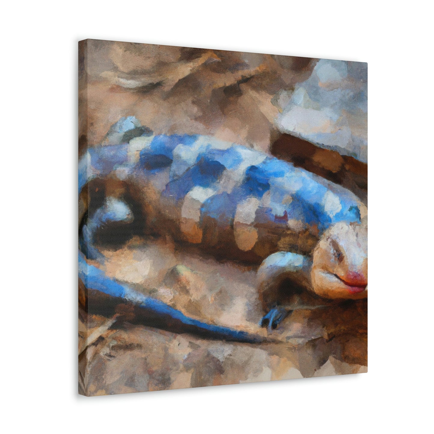 "Blue-Tongued Skink Dreaming" - Canvas