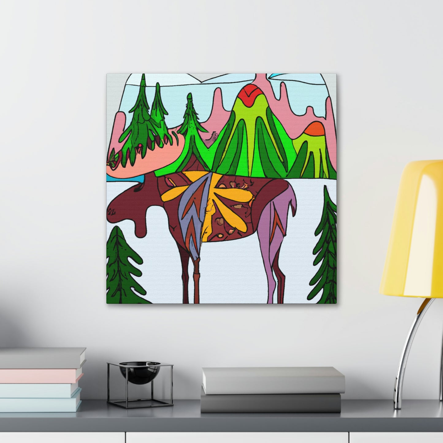 "Moose in Moonlight Glow" - Canvas