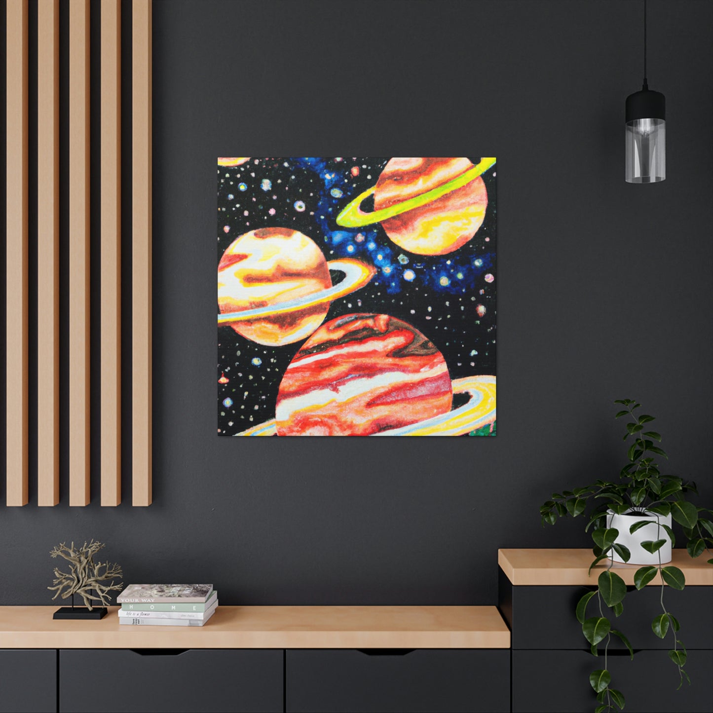 Planets in Pointillism - Canvas