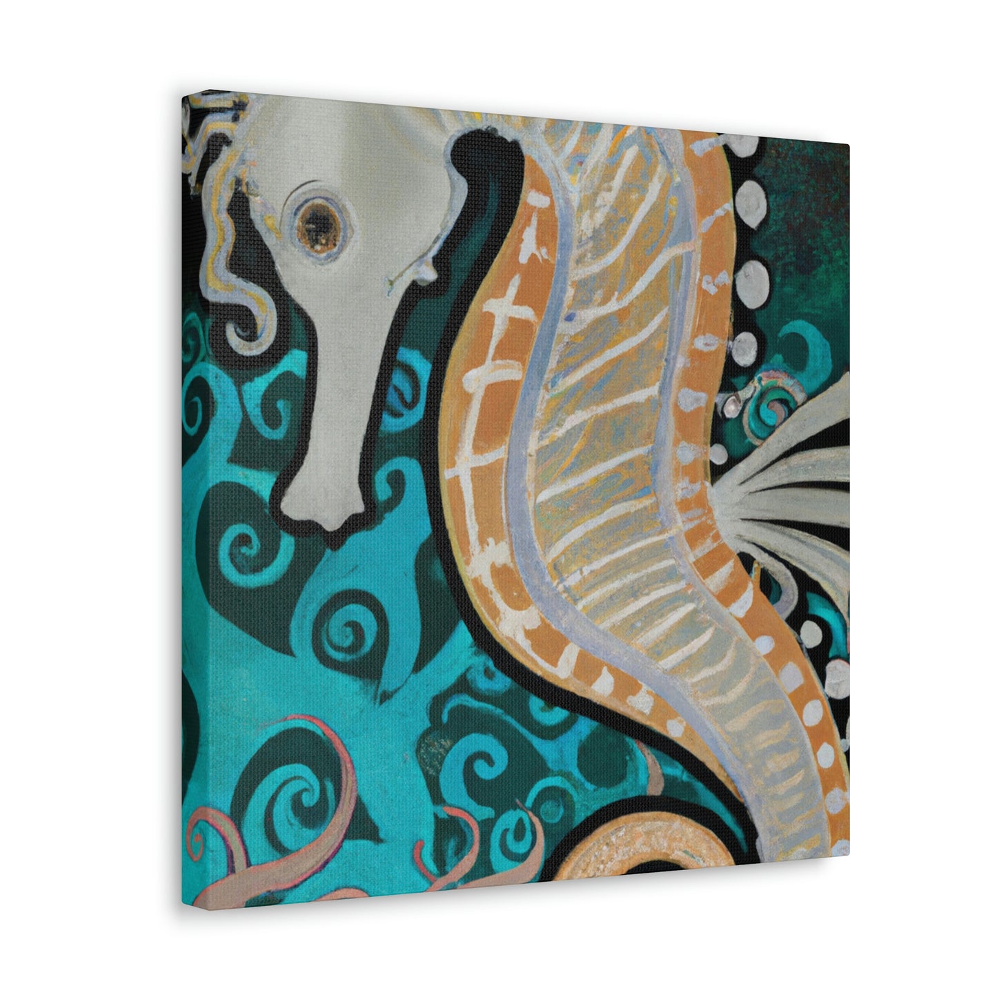 "Seahorse Art Deco Dream" - Canvas