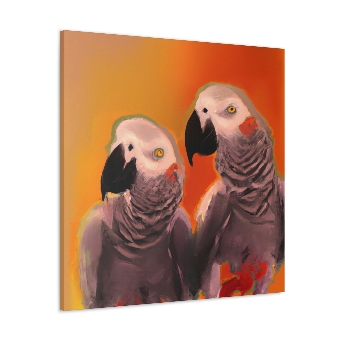 "African Greys Abound" - Canvas