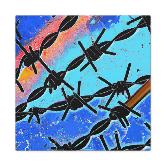 "Rusty Razor Fence" - Canvas